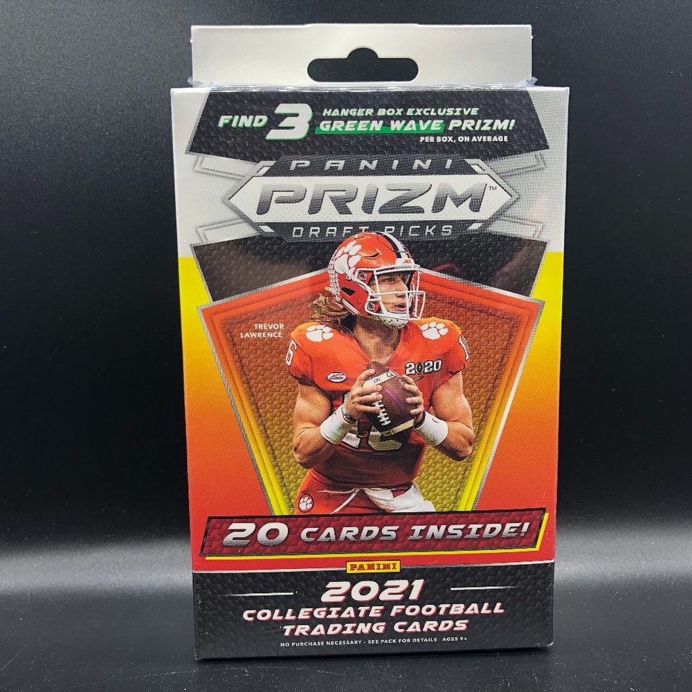 2021 Panini Prizm Draft Picks Football Hanger Box (20 Card) (Green Wave Prizms)